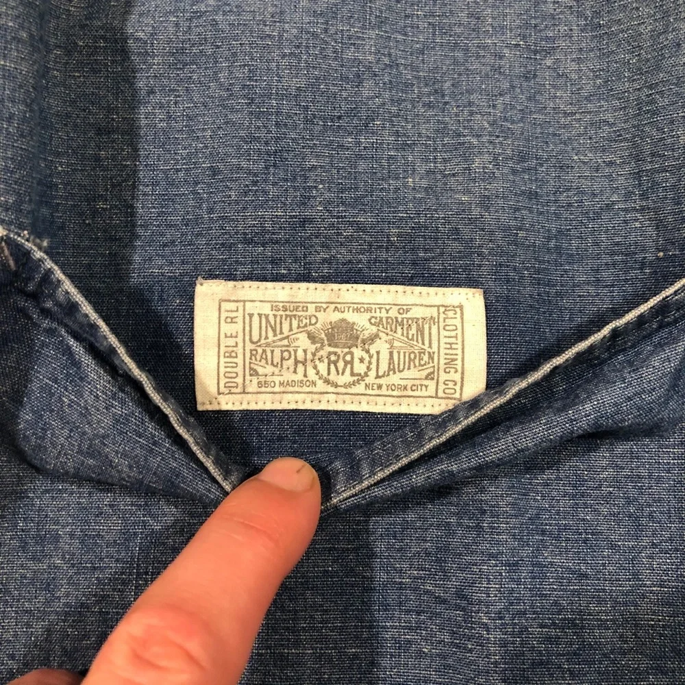 Ralph Lauren Double RRL Indigo Popover Workshirt M - Picture 4 of 13